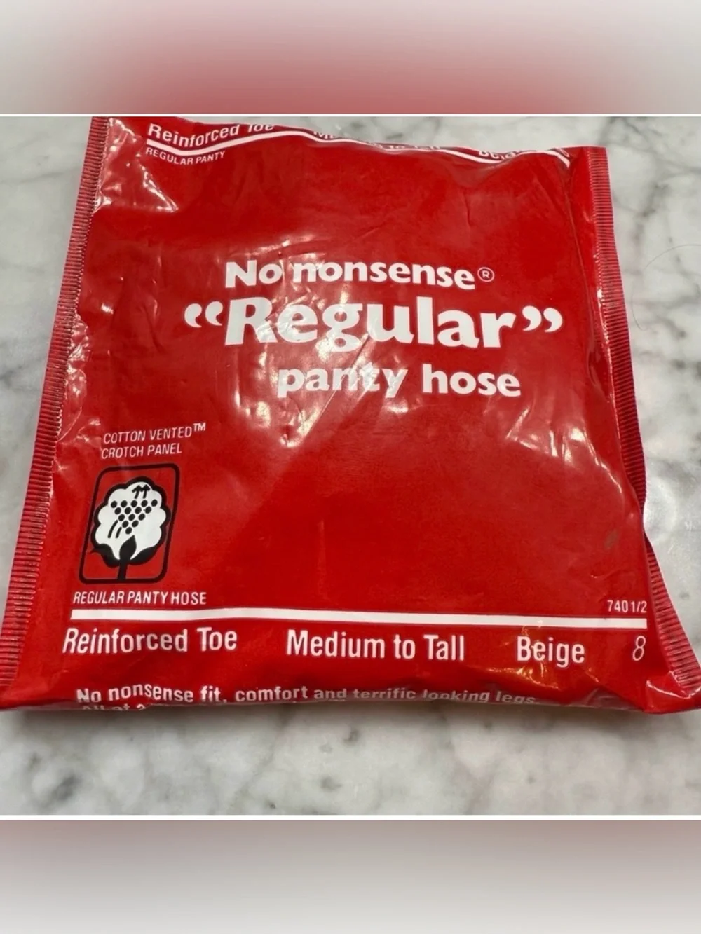 No Nonsense Panty Hose Beige 8 Medium to Tall Reinforced Toe
